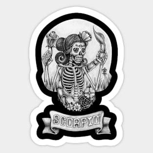 Zodiac scorpio skull. Sticker